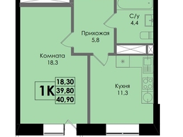 Продается 1-комнатная квартира ЖК Botanika (Ботаника), дом 1, 40.9 м², 6257700 рублей