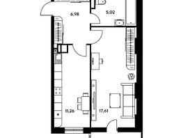 Продается 1-комнатная квартира ЖК Гринсайд, 4.1-4.3, 76.1 м², 7550000 рублей