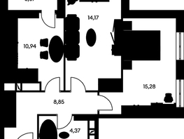 Продается 2-комнатная квартира ЖК Культура, дом 1, 58.18 м², 8620000 рублей