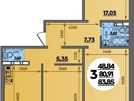 Продается 3-комнатная квартира ЖК Суворовский, литера 7, 83.85 м², 8694315 рублей