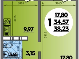 Продается 1-комнатная квартира ЖК Суворовский, литера 6, 38.23  м², 5356023 рублей