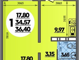 Продается 1-комнатная квартира ЖК Суворовский, литера 6, 36.4 м², 4899440 рублей