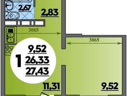 Продается Студия ЖК Суворовский, литера 6, 27.43  м², 3958149 рублей