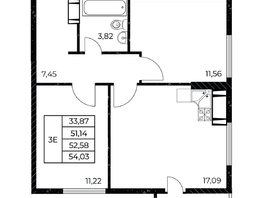 Продается 2-комнатная квартира ЖК Звезда Столицы 2, 54.03 м², 10103610 рублей