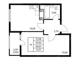 Продается 1-комнатная квартира ЖК Звезда Столицы 2, 41.21 м², 6099080 рублей