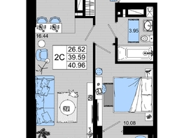 Продается 1-комнатная квартира ЖК Октябрь Парк, 1.2, 40.96 м², 5324800 рублей