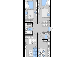 Продается 3-комнатная квартира ЖК Октябрь Парк, 1.2, 86.24  м², 10607520 рублей