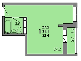 Продается Студия ЖК Gray (Грэй), кв-л 11-2, 32.3  м², 4925750 рублей