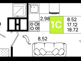 Продается Студия ЖК Октябрь Парк, 6.2, 18.72  м², 2864160 рублей