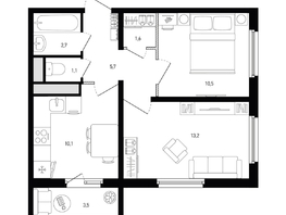 Продается 2-комнатная квартира ЖК Левенцовка Парк, лит 8-11 стр.2, сек.4,5, 46 м², 7015000 рублей
