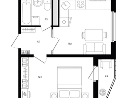 Продается 1-комнатная квартира ЖК Левенцовка Парк, лит 8-11 стр.2, сек.4,5, 36.7 м², 5761900 рублей
