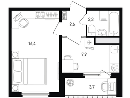Продается 1-комнатная квартира ЖК 5 элемент Аске, лит 5-12 стр.2, сек.3,4,5,6, 32 м², 5132800 рублей
