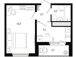 Продается 1-комнатная квартира ЖК 5 элемент Аске, лит 5-11 стр.1, сек.1,2,3,4, 31.8 м², 5078460 рублей