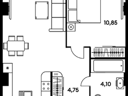 Продается 2-комнатная квартира ЖК Гринсайд, 5.1-5.5, 38.3 м², 8990000 рублей