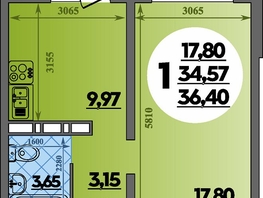 Продается 1-комнатная квартира ЖК Суворовский, литера 5, 36.4 м², 4836040 рублей