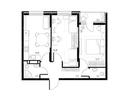 Продается 2-комнатная квартира ЖК Панорама на Театральном, литера 1, 53.9  м², 7923300 рублей
