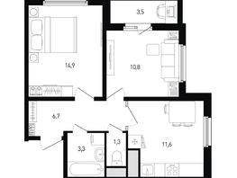 Продается 2-комнатная квартира ЖК Левенцовка Парк, лит 8-11 стр.1, сек.1,2,3, 50.4  м², 5997600 рублей