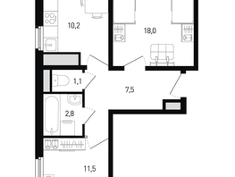 Продается 2-комнатная квартира ЖК Левенцовка Парк, лит 8-11 стр.1, сек.1,2,3, 52.5  м², 7602000 рублей