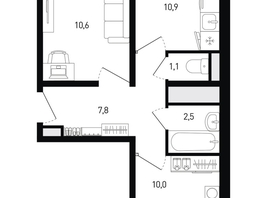 Продается 2-комнатная квартира ЖК 5 элемент Аске, лит 5-12 стр.2, сек.3,4,5,6, 44.2  м², 6780280 рублей