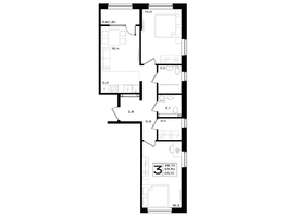 Продается 3-комнатная квартира ЖК Придонье, литер 3.1, 65.1  м², 7812000 рублей