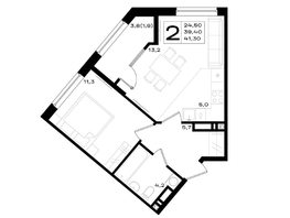 Продается 2-комнатная квартира ЖК Придонье, 41.3  м², 5162500 рублей