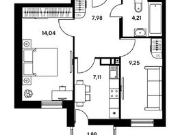 Продается 1-комнатная квартира ЖК Гринсайд, 5.1-5.5, 38.09  м², 5670000 рублей