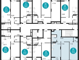 Продается 2-комнатная квартира ЖК 1799, литера 2.1, 70.95  м², 11818230 рублей