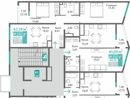 Продается 2-комнатная квартира ЖК Барбарис, 62.5  м&sup2;, 9375000 рублей