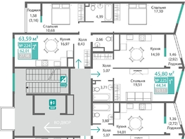 Продается 1-комнатная квартира ЖК Подсолнух, 44.34  м&sup2;, 7672594 рублей
