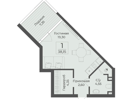 Продается Апартамент АК Тамерун, корп 2, 38.15  м&sup2;, 12510911 рублей