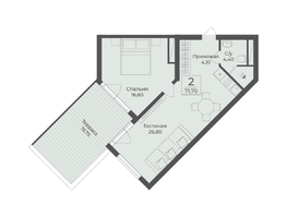 Продается Апартамент АК Тамерун, корп 2, 71.7  м&sup2;, 23561337 рублей