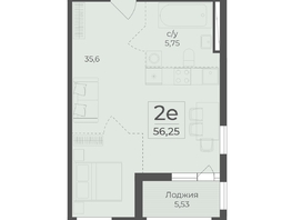 Продается 2-комнатная квартира ЖК Ботаника, сек 1-2, 56.25  м&sup2;, 20664562 рублей