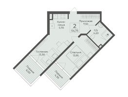 Продается Апартамент АК Тамерун, корп 2, 54.75  м&sup2;, 16879425 рублей