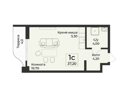 Продается 1-комнатная квартира ЖК Нега, 39.1  м&sup2;, 18013370 рублей