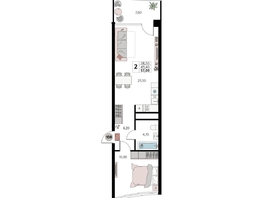 Продается Апартамент АК Атлантис Космос Крым, 57  м&sup2;, 24071100 рублей