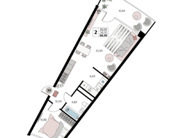 Продается Апартамент АК Атлантис Космос Крым, 66.9  м&sup2;, 27562800 рублей
