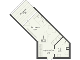 Продается Апартамент АК Тамерун, корп 2, 35.65  м&sup2;, 11808706 рублей