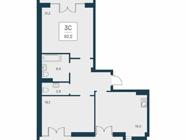Продается 3-комнатная квартира ЖК Вилла Маяк, дом 2, 92.2  м&sup2;, 28220000 рублей