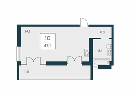 Продается Студия ЖК Вилла Маяк, дом 2, 47.1  м&sup2;, 15420000 рублей