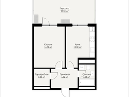Продается 1-комнатная квартира ЖК Альпина, 65.83  м&sup2;, 8259200 рублей