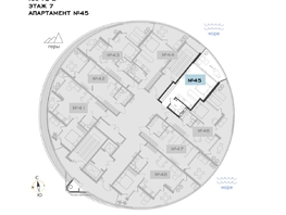 Продается Апартамент АО Паруса Мечты, 42.37  м&sup2;, 21636380 рублей