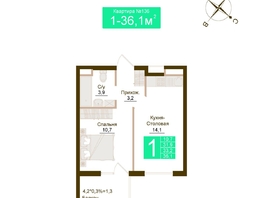 Продается 1-комнатная квартира ЖК Солнечный парк, дом 7, 33.2  м&sup2;, 5478000 рублей