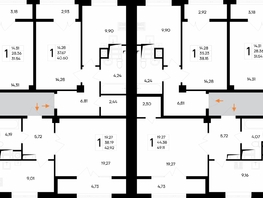 Продается 1-комнатная квартира ЖК Парковые кварталы, этап 2, 40.6  м&sup2;, 6577200 рублей